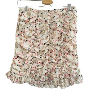 Mable Floral Ruched Skirt Small Cottagecore Scalloped Ruffles Soft Girl
